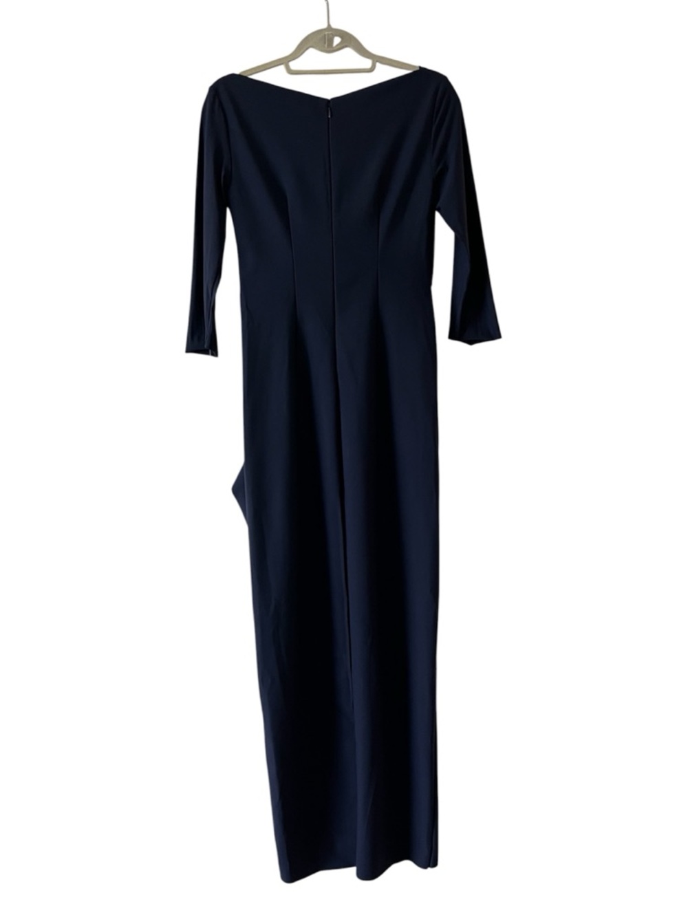 Alex Evenings Faux Wrap Cascade Ruffle Jersey Gown Navy Blue NWT Size 6 - Picture 9 of 16